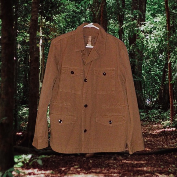Women's J. Crew Tan Cotton Barn Jacket Size M - Picture 1 of 6